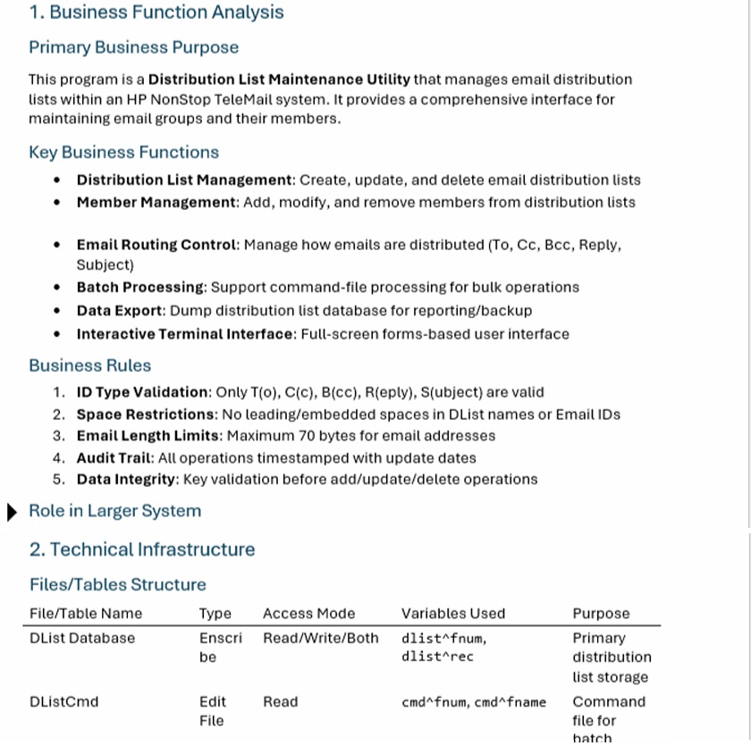 Documentation of a TAL Program